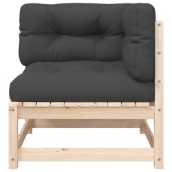 Gartensofa mit Kissen 2-Sitzer Massivholz Kiefer