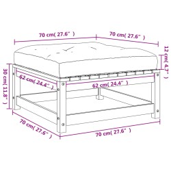 Gartenhocker mit Kissen 2 Stk. Massivholz Kiefer