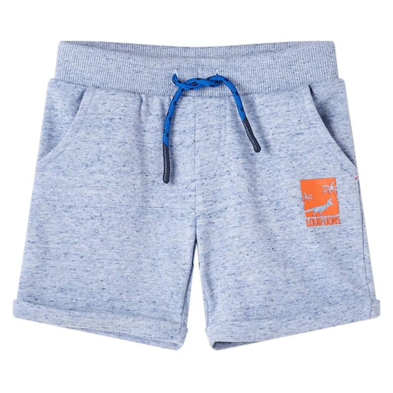 Kindershorts mit Kordelzug Blau Melange 92