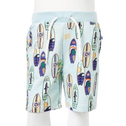 Kindershorts mit Kordelzug Sanftblau Melange 116