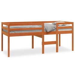 Hochbett Wachsbraun 75x190 cm Massivholz Kiefer