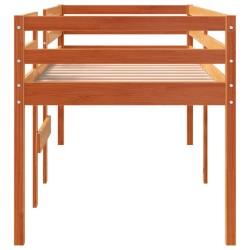 Hochbett Wachsbraun 75x190 cm Massivholz Kiefer