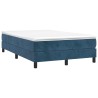 Boxspringbett mit Matratze Dunkelblau 120x190 cm Samt