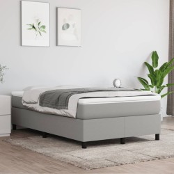 Boxspringbett mit Matratze Hellgrau 120x190 cm Stoff