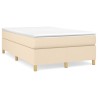 Boxspringbett mit Matratze Creme 120x190 cm Stoff