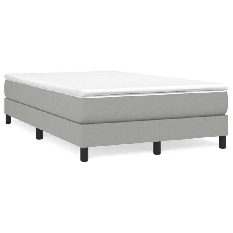 Boxspringbett mit Matratze Hellgrau 120x190 cm Stoff