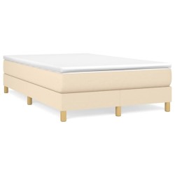 Boxspringbett mit Matratze Creme 120x190 cm Stoff