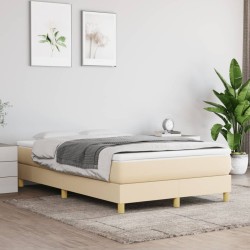 Boxspringbett mit Matratze Creme 120x190 cm Stoff