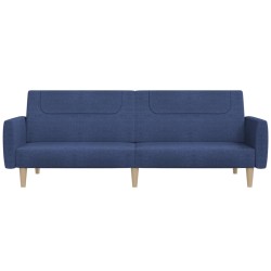 Schlafsofa 2-Sitzer Blau Stoff