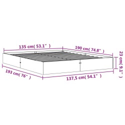 Massivholzbett ohne Matratze Wachsbraun 135x190 cm Kiefernholz