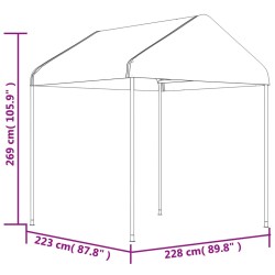 Pavillon mit Dach Weiß 13,38x2,28x2,69 m Polyethylen