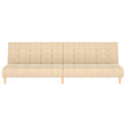 Schlafsofa 2-Sitzer Creme Stoff