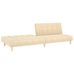 Schlafsofa 2-Sitzer Creme Stoff