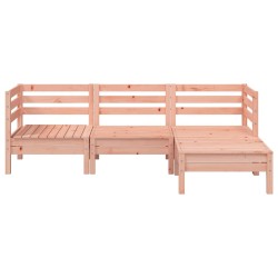 Gartensofa 3-Sitzer mit Hocker Massivholz Douglasie