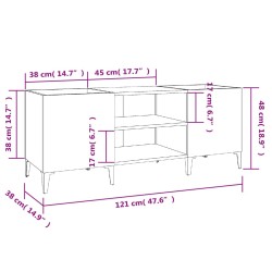 Plattenschrank Sonoma-Eiche 121x38x48 cm Holzwerkstoff