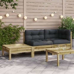 Gartensofa mit Kissen und...