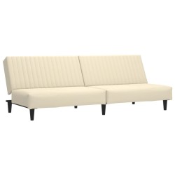 Schlafsofa 2-Sitzer Creme Samt