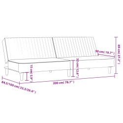 Schlafsofa 2-Sitzer Creme Samt