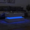 Couchtisch mit LED-Leuchten Weiß 90x50x40 cm