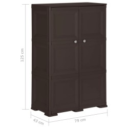 Kunststoffschrank 79x43x125 cm Holzdesign Braun