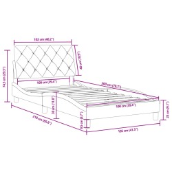 Bettgestell mit Kopfteil Blau 100x200 cm Samt