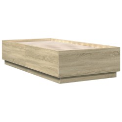 Bettgestell mit LED Sonoma-Eiche 75x190 cm Holzwerkstoff