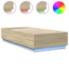 Bettgestell mit LED Sonoma-Eiche 90x200 cm Holzwerkstoff