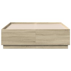 Bettgestell mit LED Sonoma-Eiche 120x190 cm Holzwerkstoff