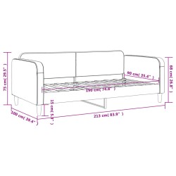 Tagesbett Hellgrau 90x190 cm Stoff