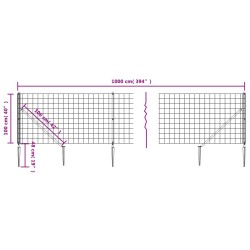 Maschendrahtzaun mit Bodenhülsen Anthrazit 1x10 m