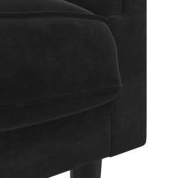 Sofa mit Kissen 2-Sitzer Schwarz Samt