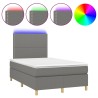 Boxspringbett mit Matratze & LED Dunkelgrau 120x190 cm Stoff