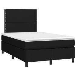 Boxspringbett mit Matratze & LED Schwarz 120x190 cm Stoff