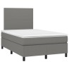 Boxspringbett mit Matratze & LED Dunkelgrau 120x190 cm Stoff