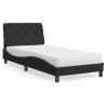 Bett mit Matratze Schwarz 90x190 cm Samt