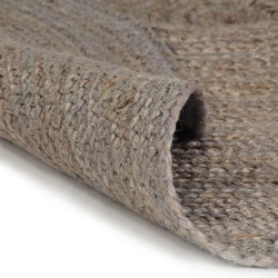 Teppich Handgefertigt Jute Rund 240 cm Grau