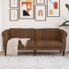 2-Sitzer Sofa Braun Kunstleder Wildleder-Optik