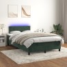 Boxspringbett mit Matratze & LED Dunkelgrün 120x190 cm Samt