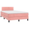 Boxspringbett mit Matratze & LED Rosa 120x190 cm Samt