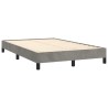 Boxspringbett mit Matratze & LED Hellgrau 120x190 cm Samt