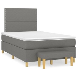 Boxspringbett mit Matratze Dunkelgrau 120x190 cm Stoff