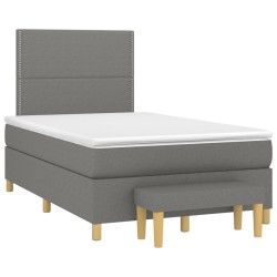 Boxspringbett mit Matratze Dunkelgrau 120x190 cm Stoff