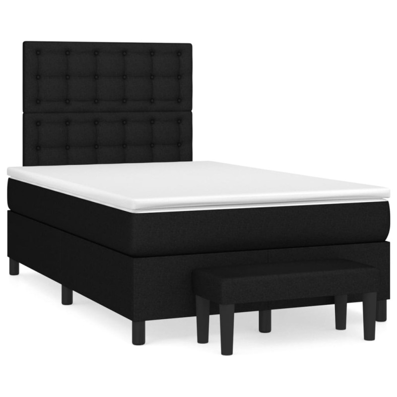 Boxspringbett mit Matratze Schwarz 120x190 cm Stoff