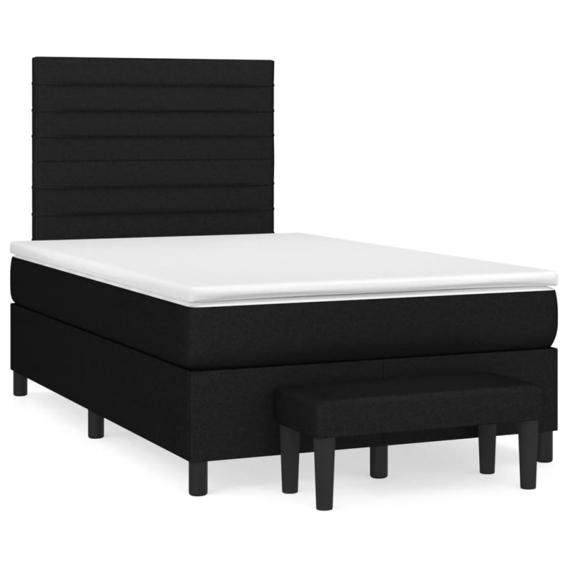 Boxspringbett mit Matratze Schwarz 120x190 cm Stoff