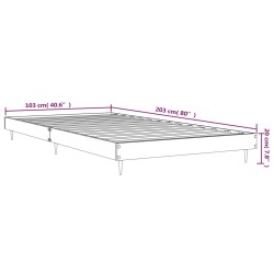 Bettgestell ohne Matratze Räuchereiche 100x200 cm Holzwerkstoff