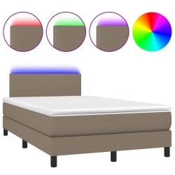 Boxspringbett mit Matratze & LED Taupe 120x190 cm Stoff