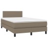 Boxspringbett mit Matratze & LED Taupe 120x190 cm Stoff