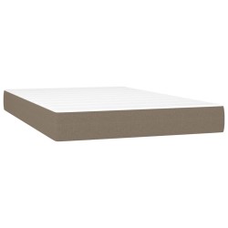 Boxspringbett mit Matratze & LED Taupe 120x190 cm Stoff