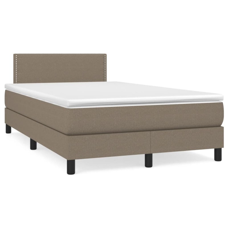 Boxspringbett mit Matratze & LED Taupe 120x190 cm Stoff