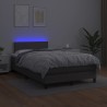 Boxspringbett mit Matratze & LED Grau 120x190 cm Kunstleder